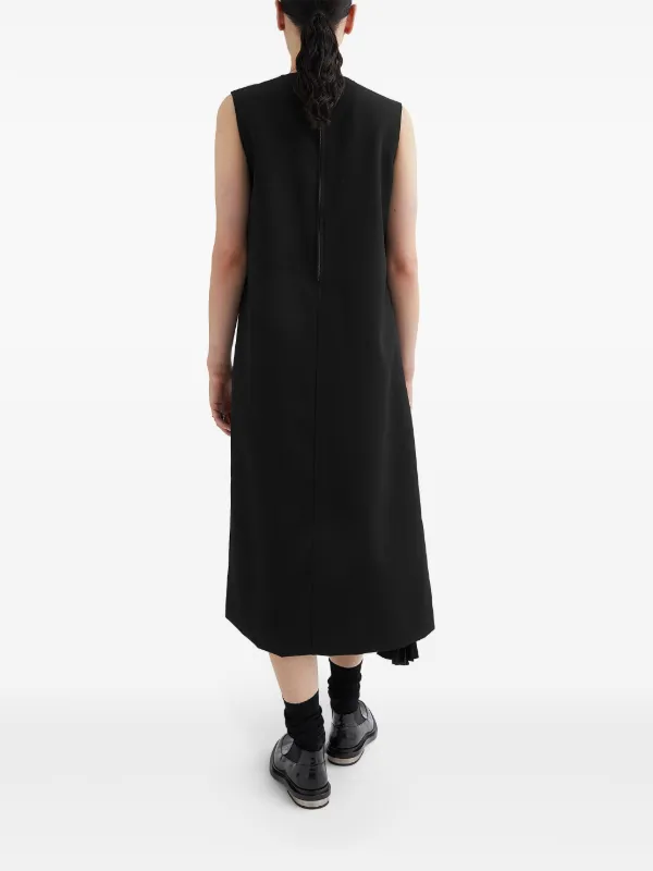 Jil Sander ノットディテール付きクレープロングドレス Jil Sander ドレープディテール ドレス | ブラック | FARFETCH JP