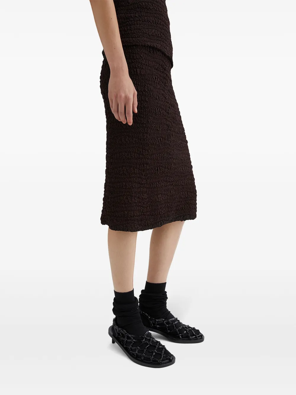 Jil Sander High waist midi-rok Zwart