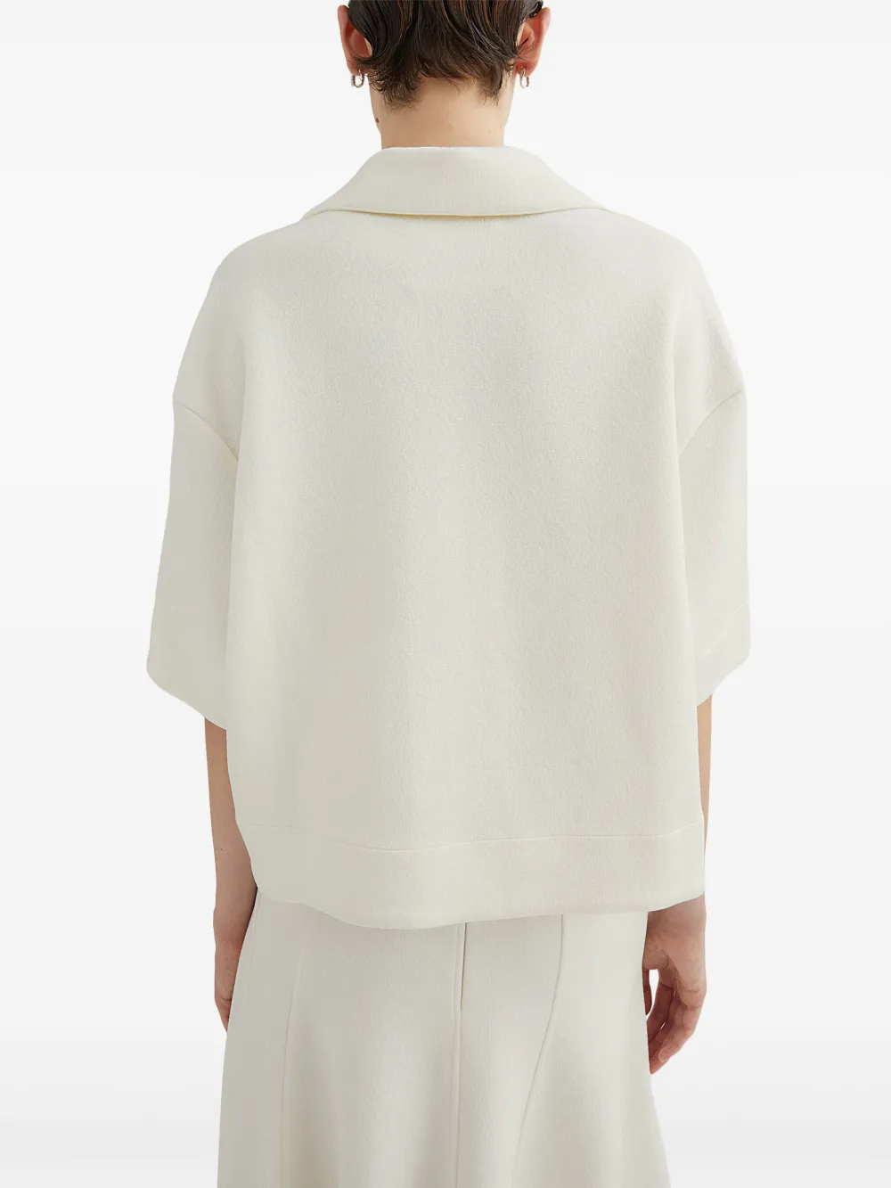 Jil Sander Cropped Polo Shirt In White