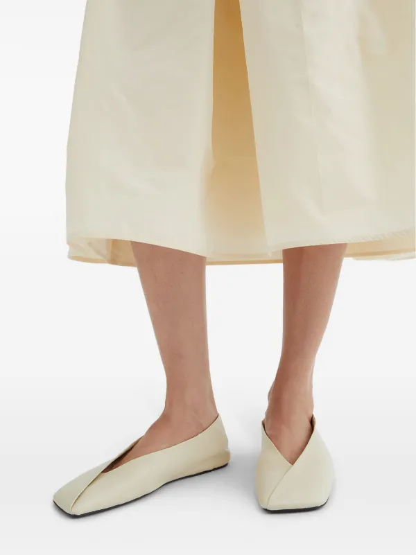 Jil Sander レザー フラットシューズ | ニュートラル | FARFETCH JP