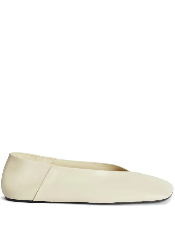 JIL SANDER フラットシューズ 35 JIL SANDER - 良品 JIL SANDER ジルサンダー レザー ポイン