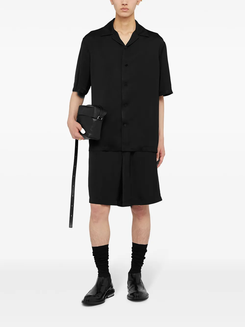 Jil Sander High waist shorts - Zwart