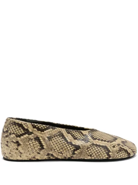 Jil Sander flats con efecto de piel de serpiente