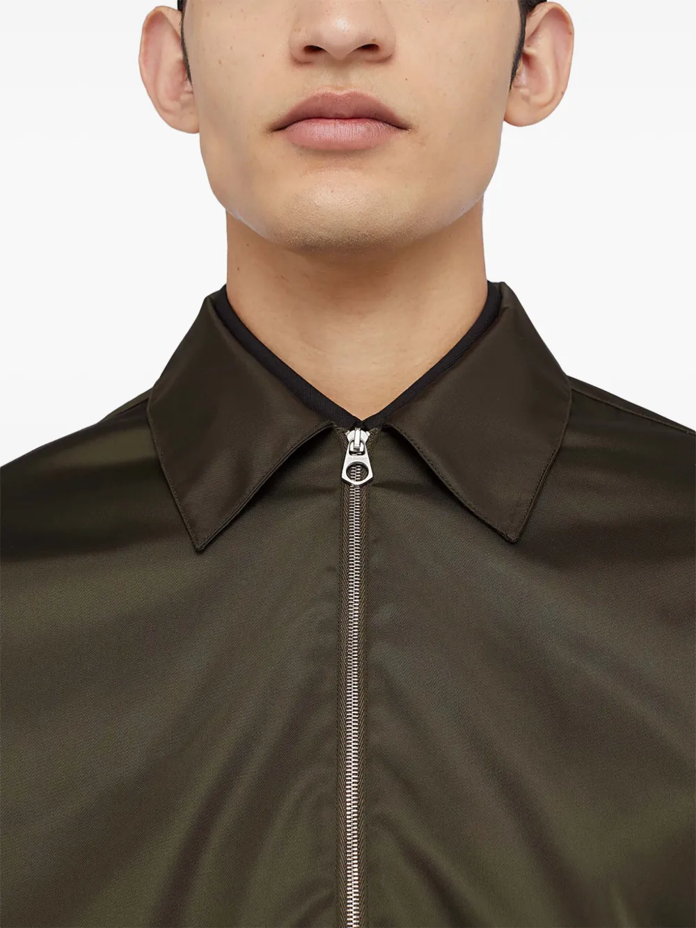 Jil Sander Shirtjack met rits Groen