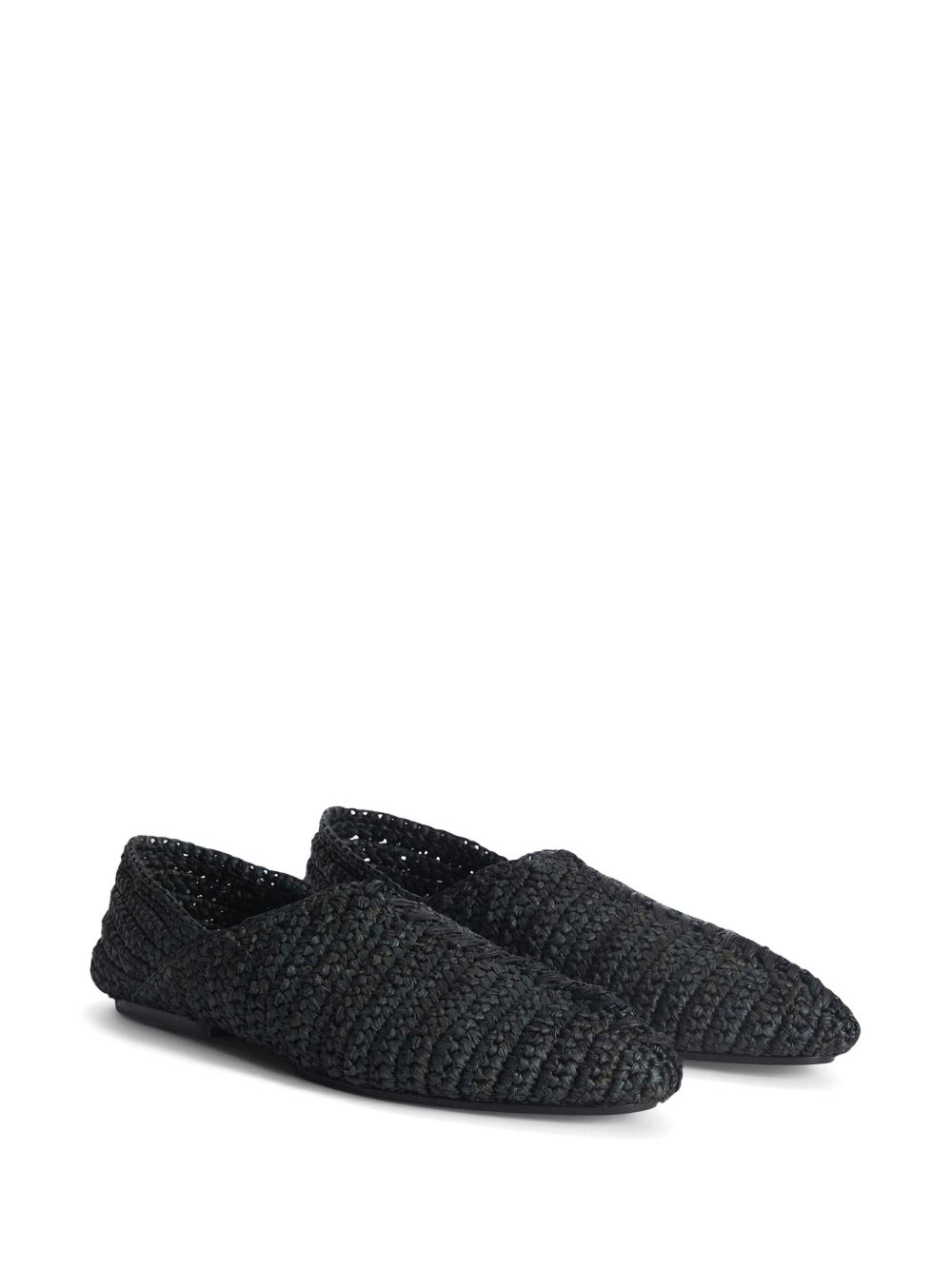 Jil Sander Geweven slippers - Zwart