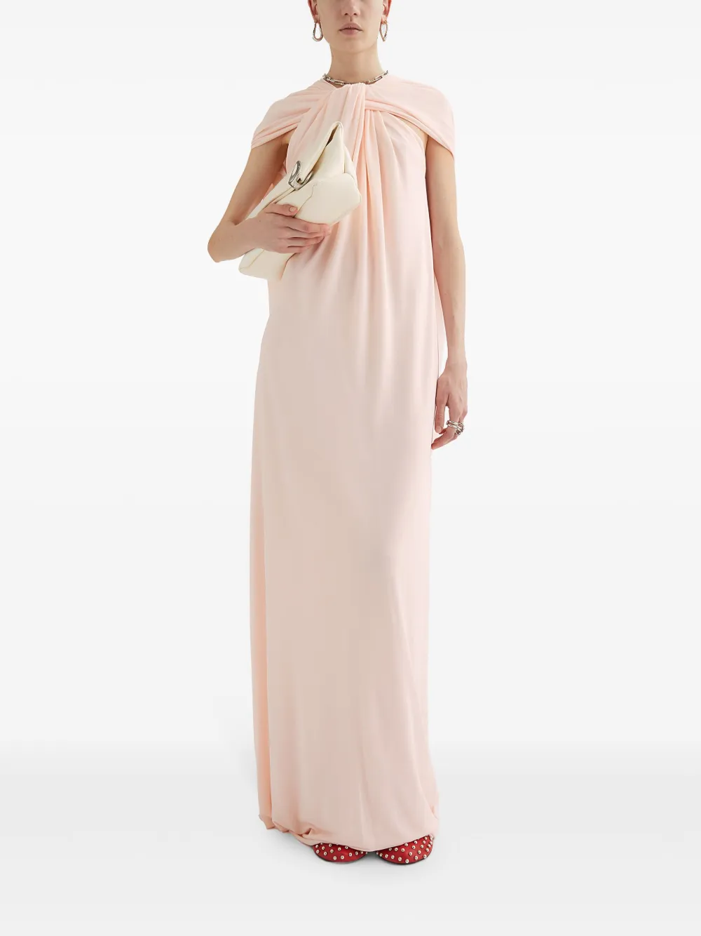 Jil Sander Gedrapeerde maxi-jurk - Beige