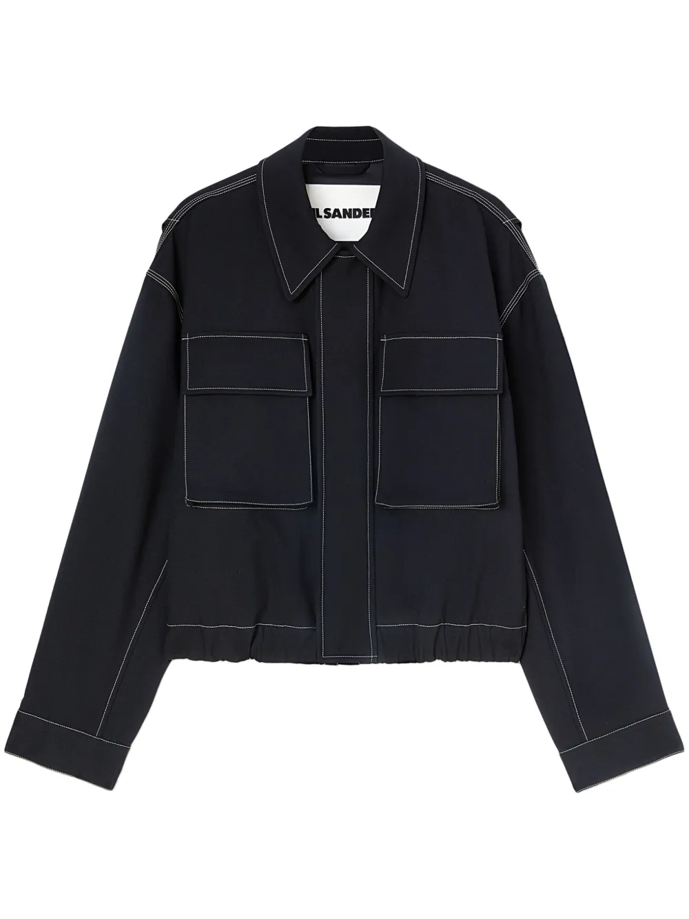 Jil Sander Shirtjack met verborgen sluiting Blauw