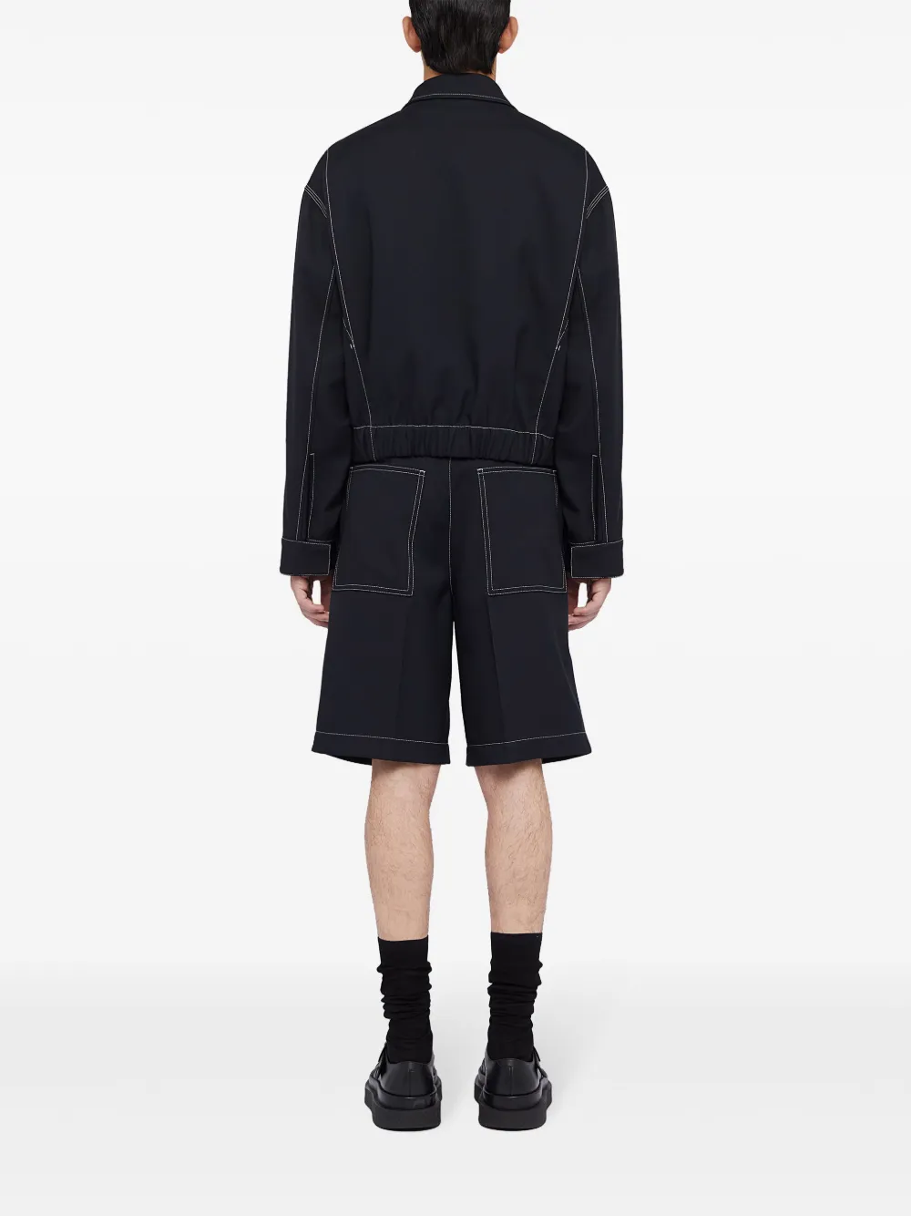 Jil Sander Shirtjack met verborgen sluiting Blauw