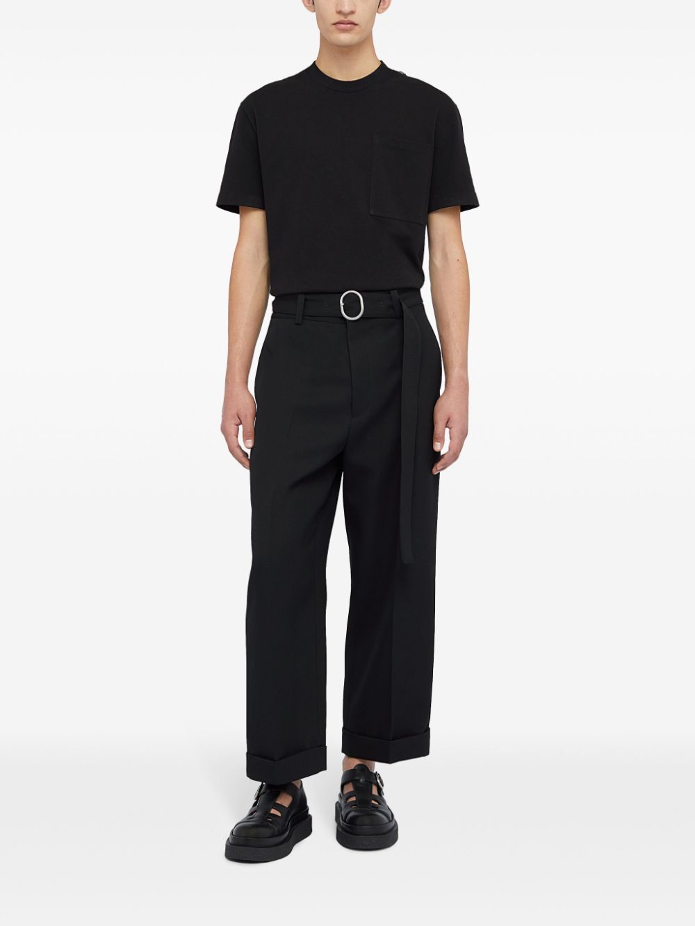 Jil Sander Katoenen T-shirt met ronde hals - Zwart