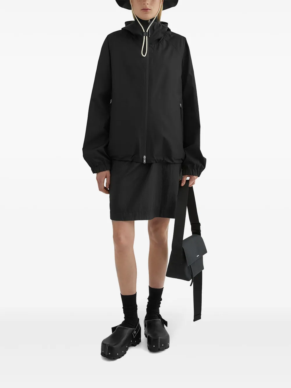 Jil Sander Parka met capuchon - Zwart