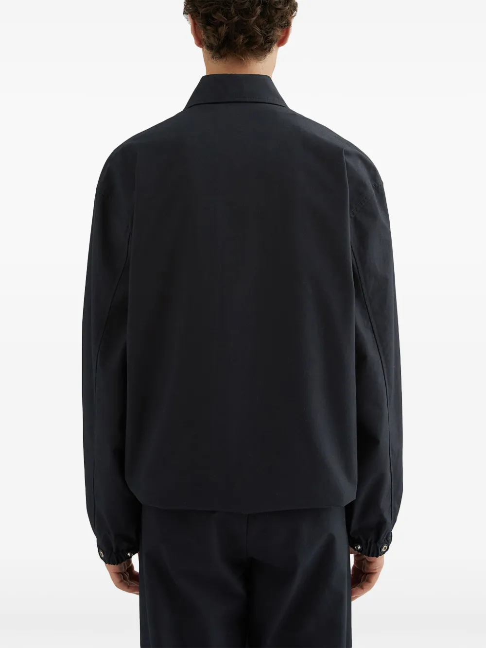 Jil Sander Shirtjack met enkele rij knopen Blauw