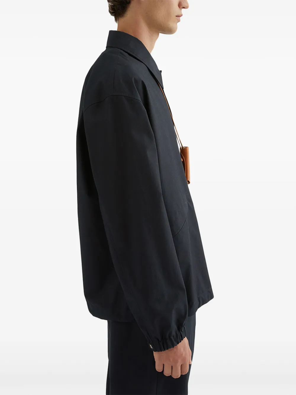 Jil Sander Shirtjack met enkele rij knopen Blauw