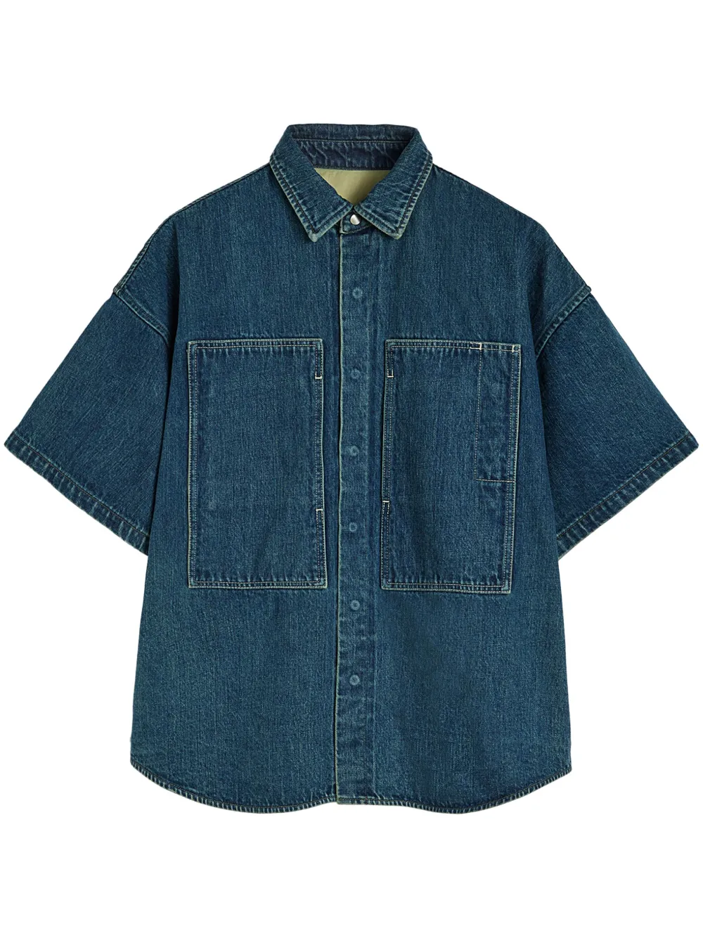 Jil Sander camisa de mezclilla con cierre de botón oculto | azul | Image 1