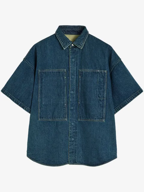 Jil Sander concealed button fastening denim shirt