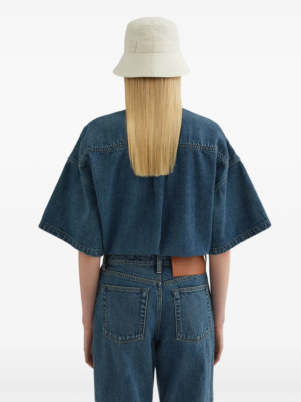 Jil Sander Denim blouse met verborgen knoopsluiting Blauw