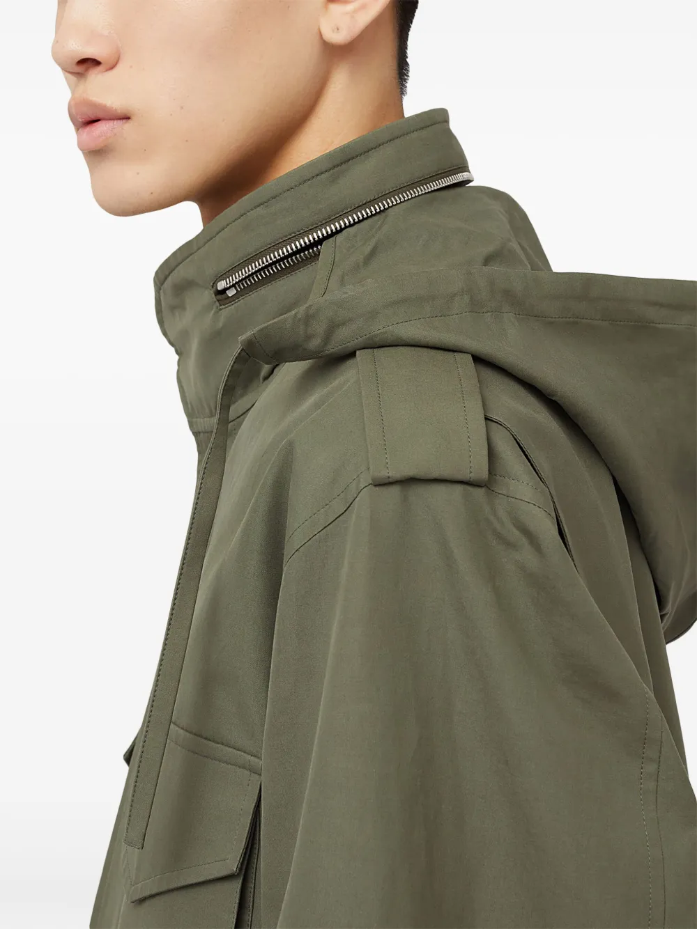 Jil Sander Shirtjack met verborgen sluiting Groen