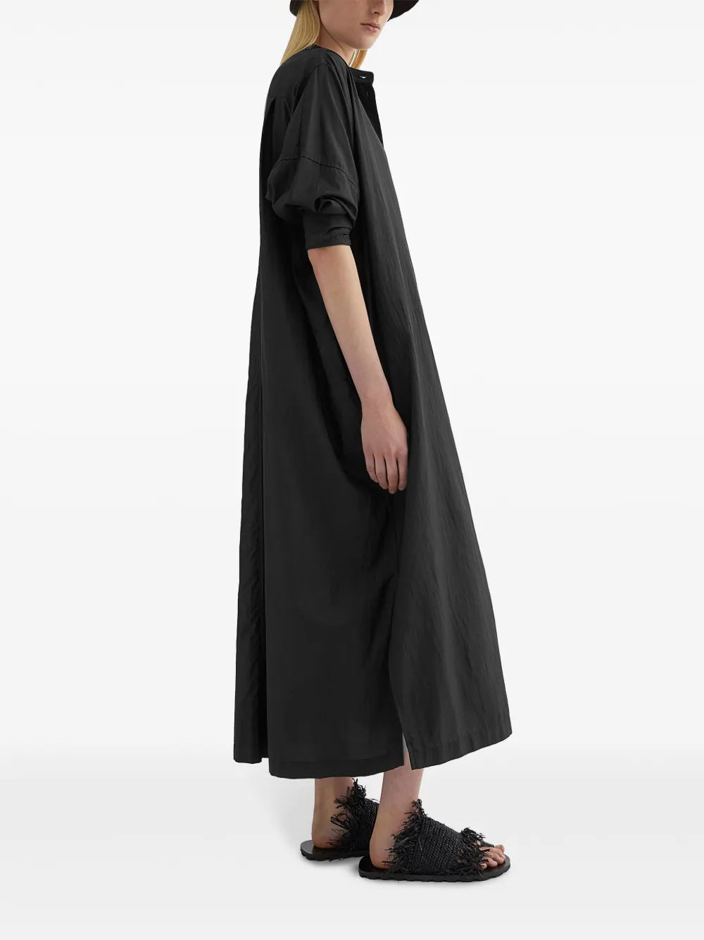 Jil Sander Satijnen blousejurk Zwart