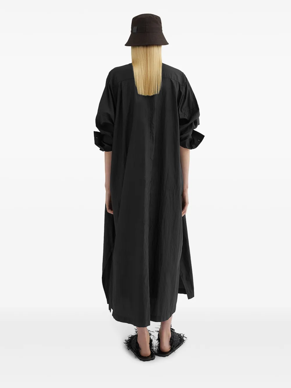 Jil Sander Satijnen blousejurk Zwart