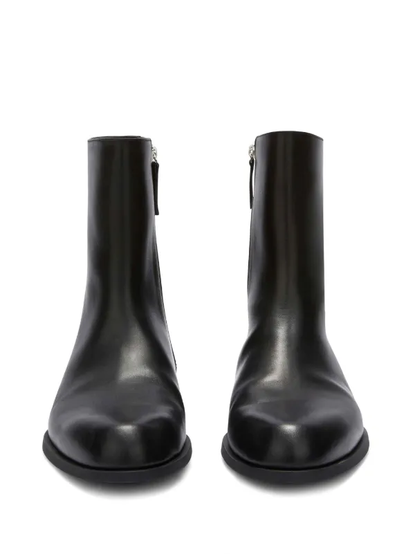 Jil Sander レザー アンクルブーツ | ブラック | FARFETCH JP