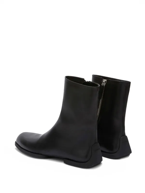 Jil Sander レザー アンクルブーツ | ブラック | FARFETCH JP