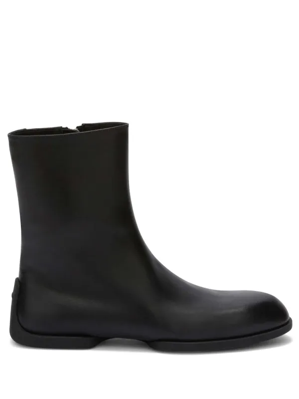 【Jil Sander】 ジップアップレザーアンクルブーツ ブラック Jil Sander レザー アンクルブーツ | ブラック | FARFETCH JP