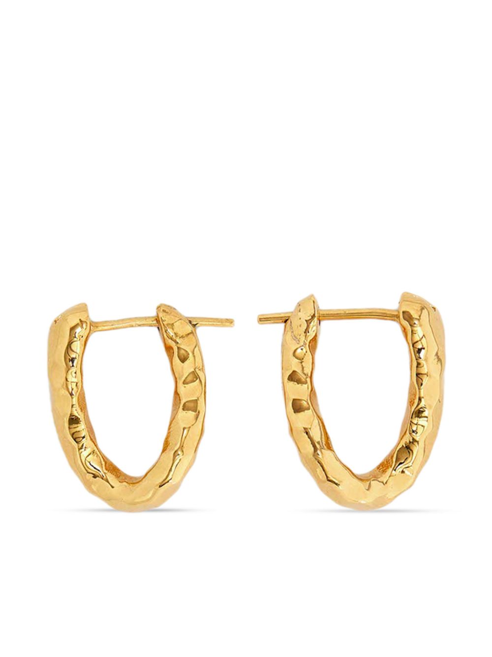 Jil Sander hammered hoop earrings - Gold