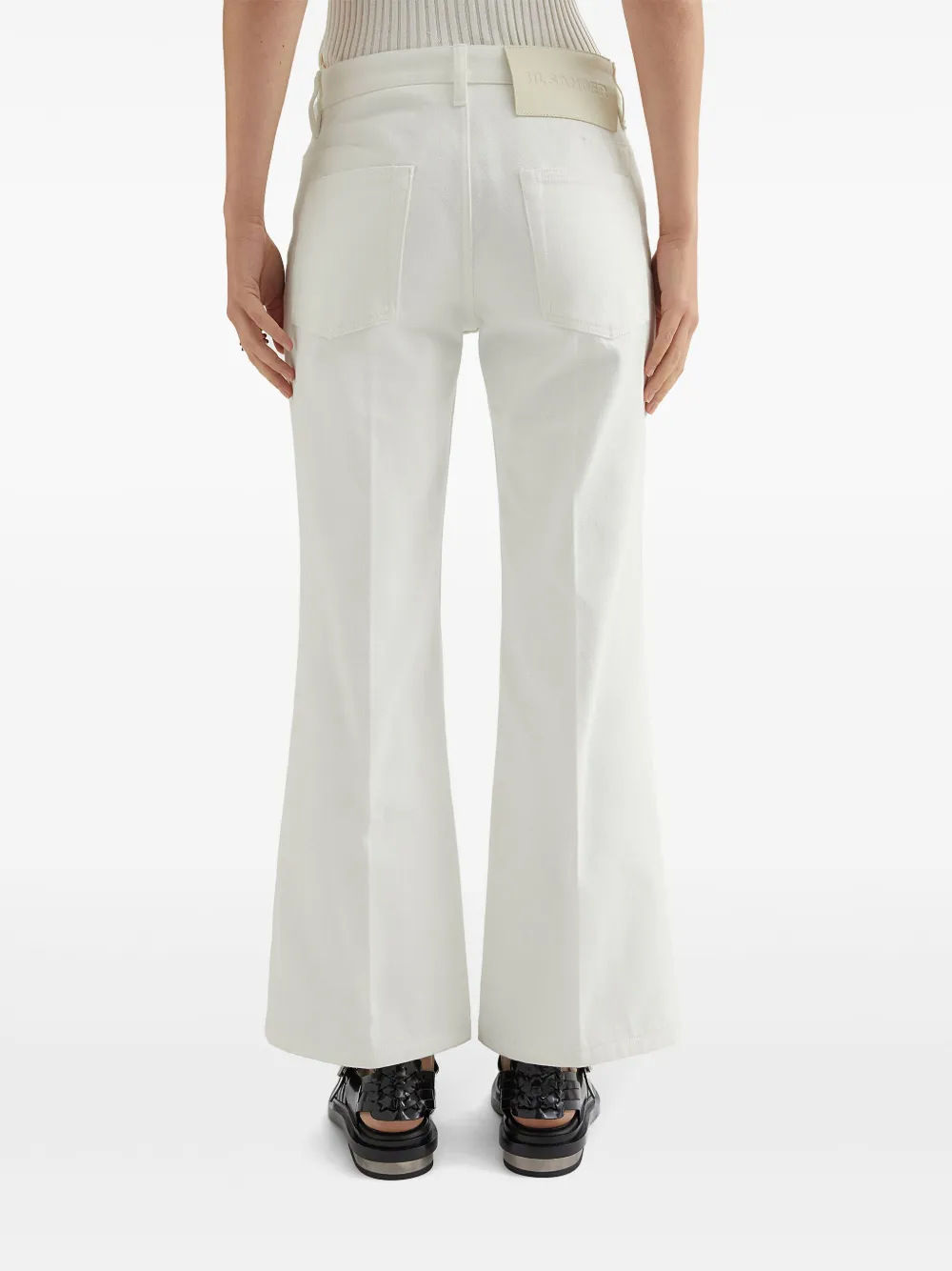Shop Jil Sander Flared Jeans In White