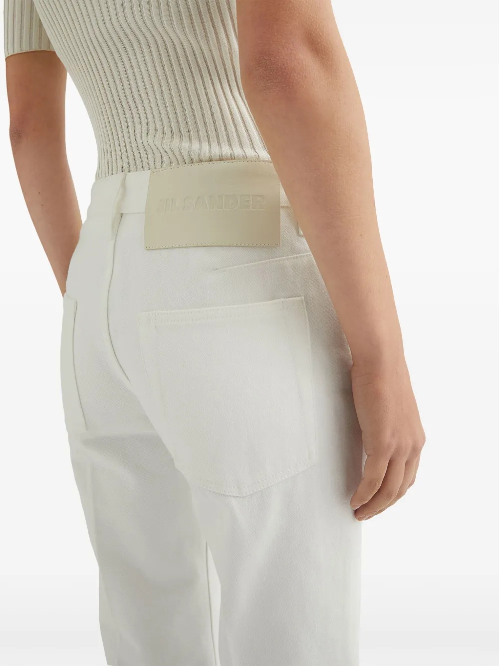 Shop Jil Sander Flared Jeans In White