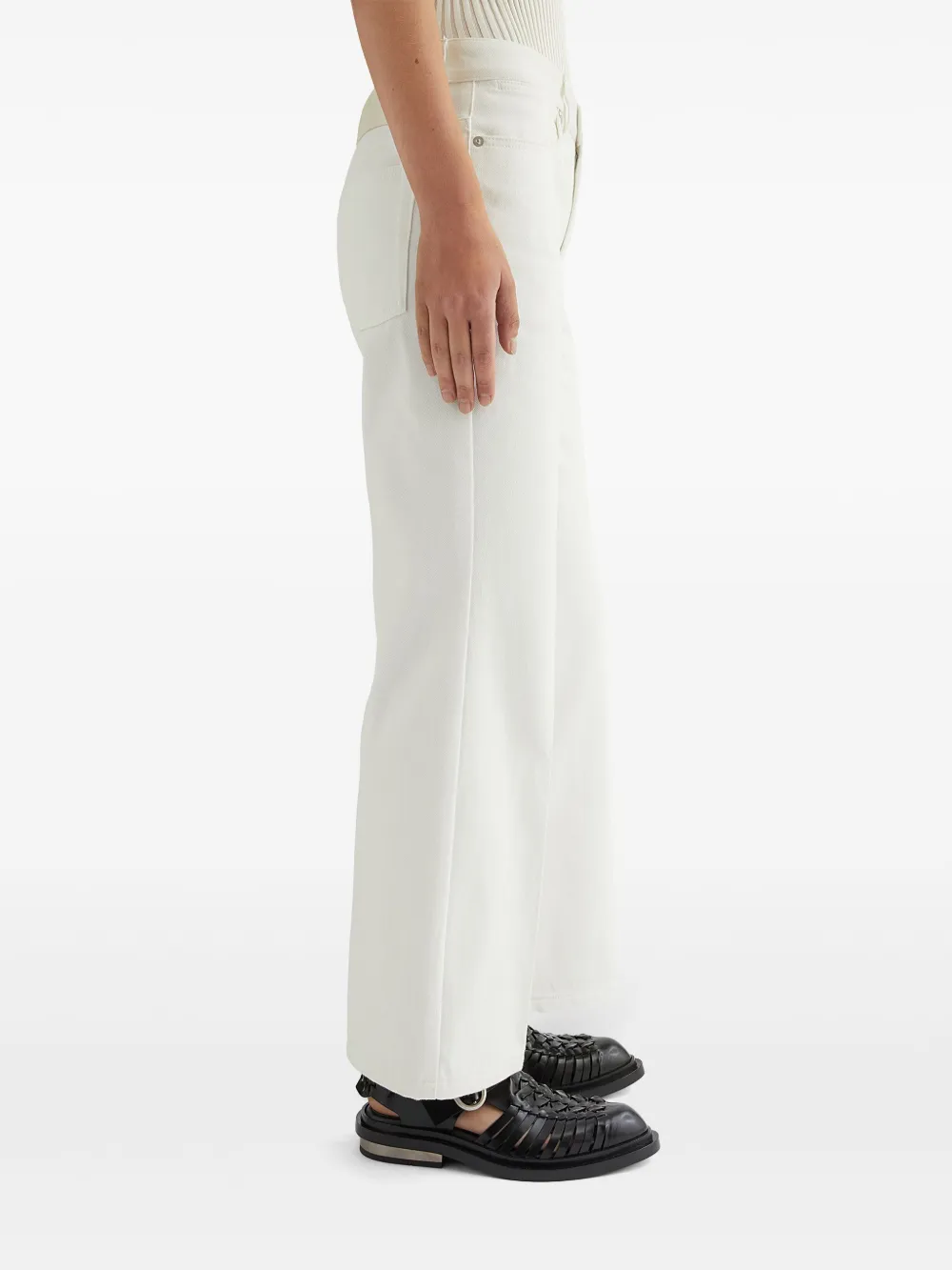 Shop Jil Sander Flared Jeans In White
