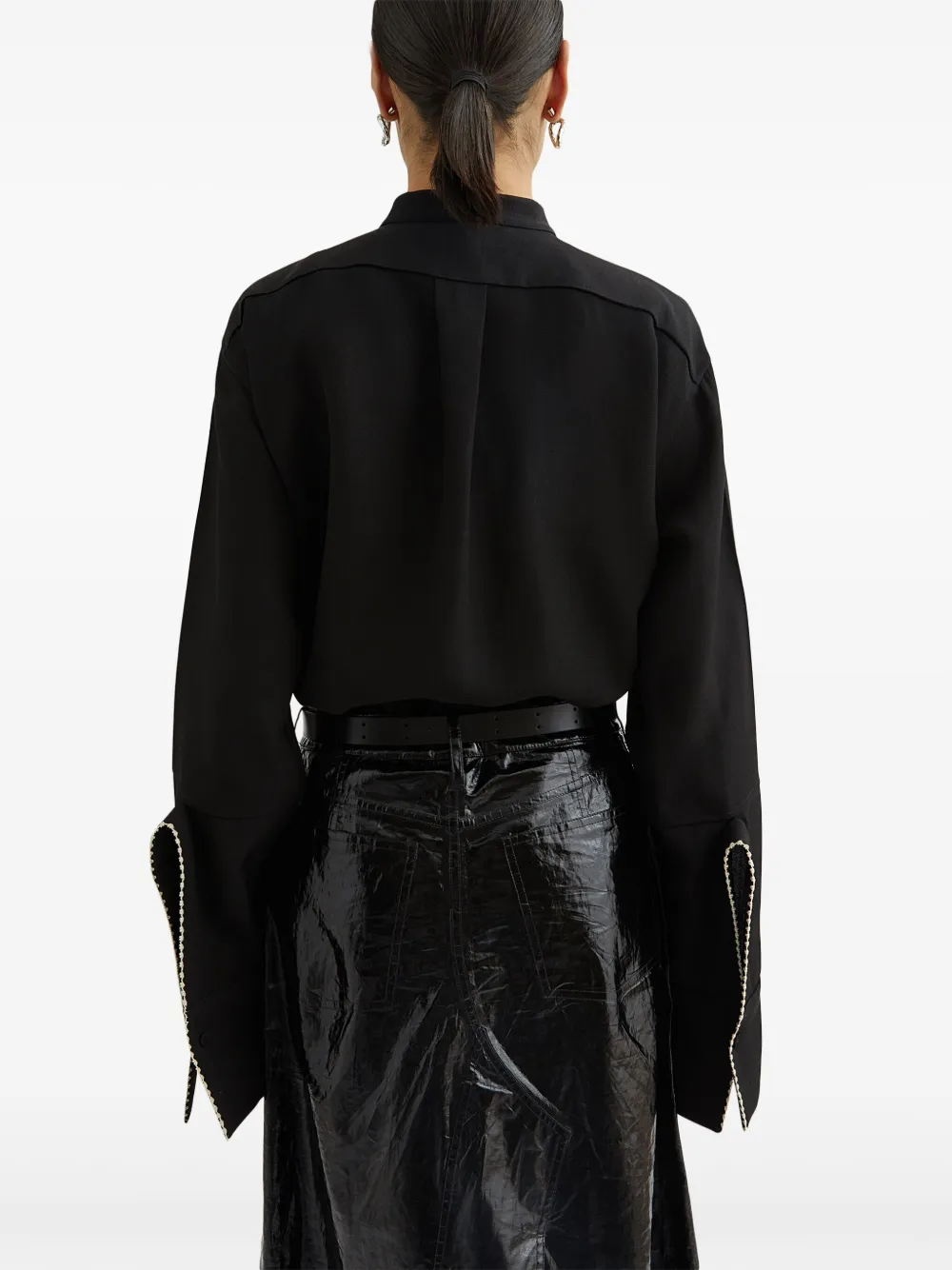 Shop Jil Sander Pleated Shirt In Black
