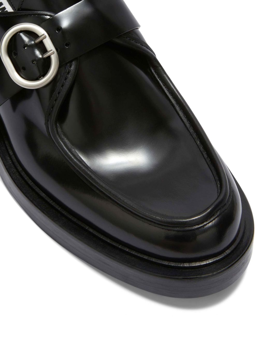 Jil Sander Leren loafers Zwart