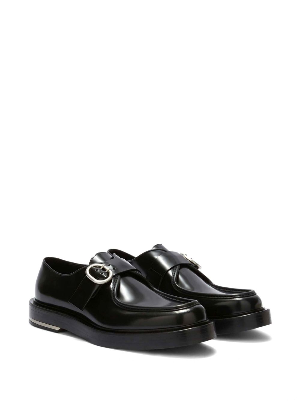 Jil Sander Leren loafers Zwart