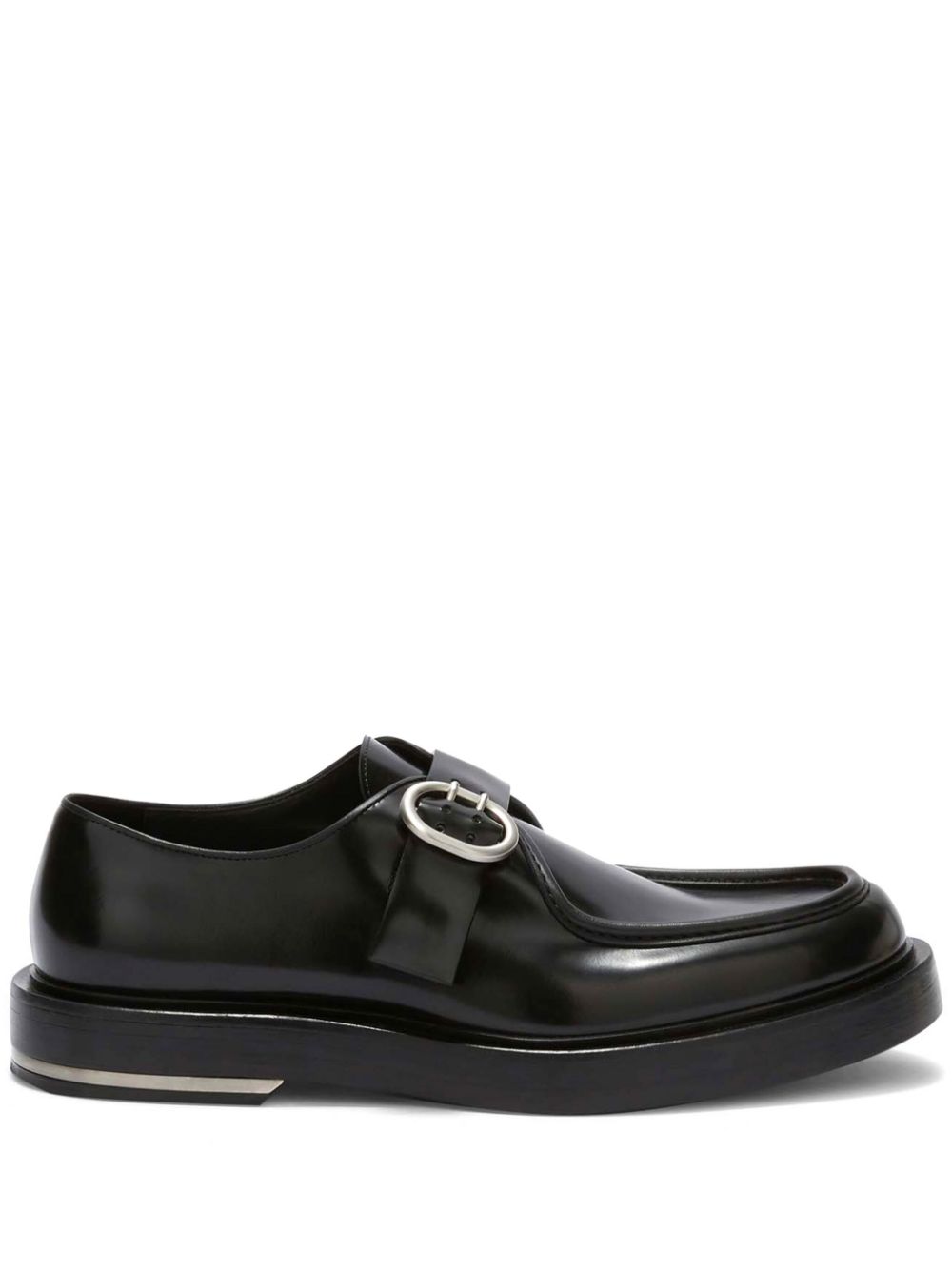 Jil Sander Leren loafers Zwart