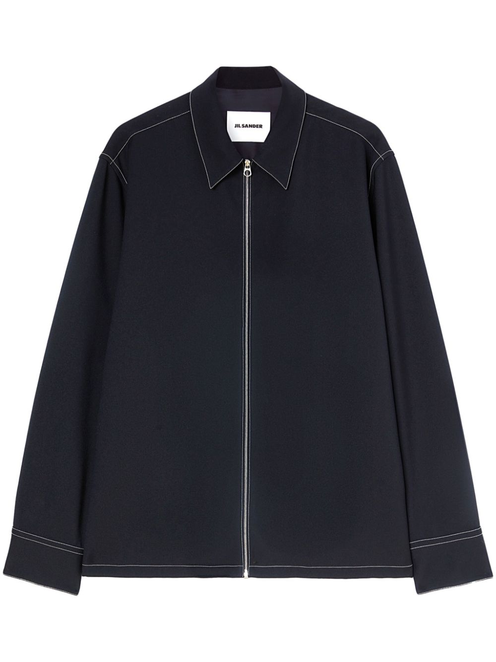 Jil Sander Shirtjack met rits Blauw