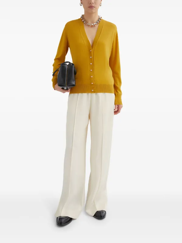 JIL SANDER イエローシルクカーディガン Jil Sander ニット カーディガン | イエロー | FARFETCH JP