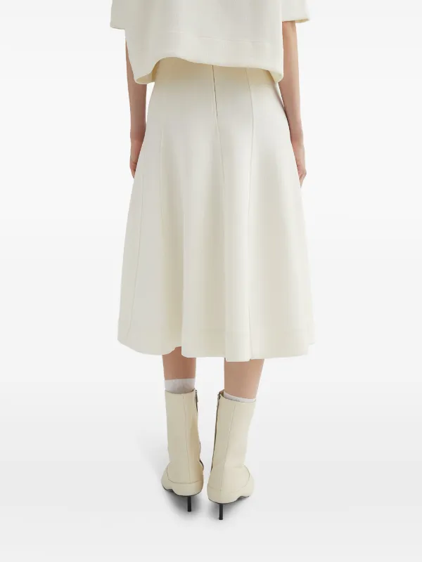 Jil Sander パネル フレアスカート | ホワイト | FARFETCH JP