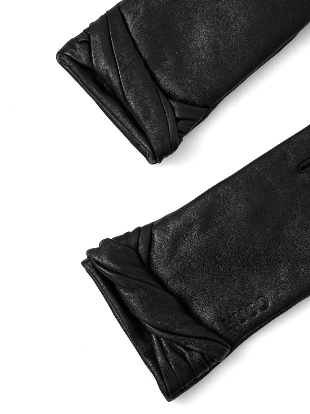 HUGO leather gloves - Zwart