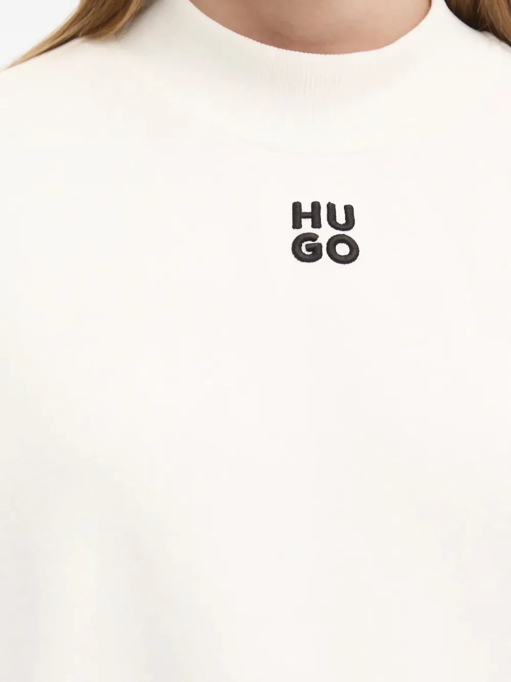 HUGO Sweater met borduurwerk en logo Wit