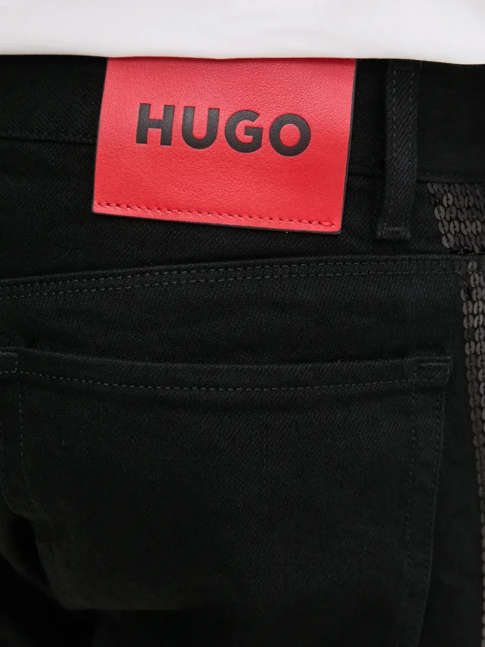 Hugo Boss Sequin-embellished Jeans In Black
