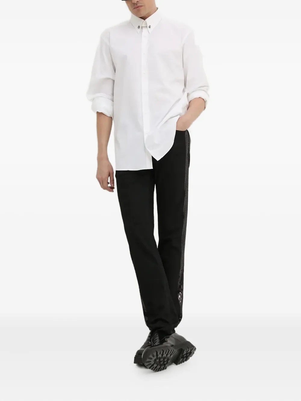 HUGO Jeans met pailletten - Zwart