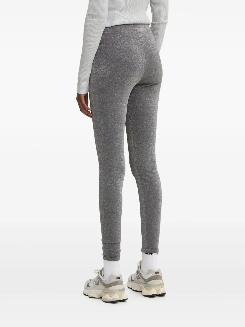 HUGO Legging met logo-applicatie Grijs