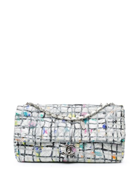 Affordable HOT SALE CHANEL 2014 Medium Calfskin Hand Painted Graffiti Flap crossbody bag Women