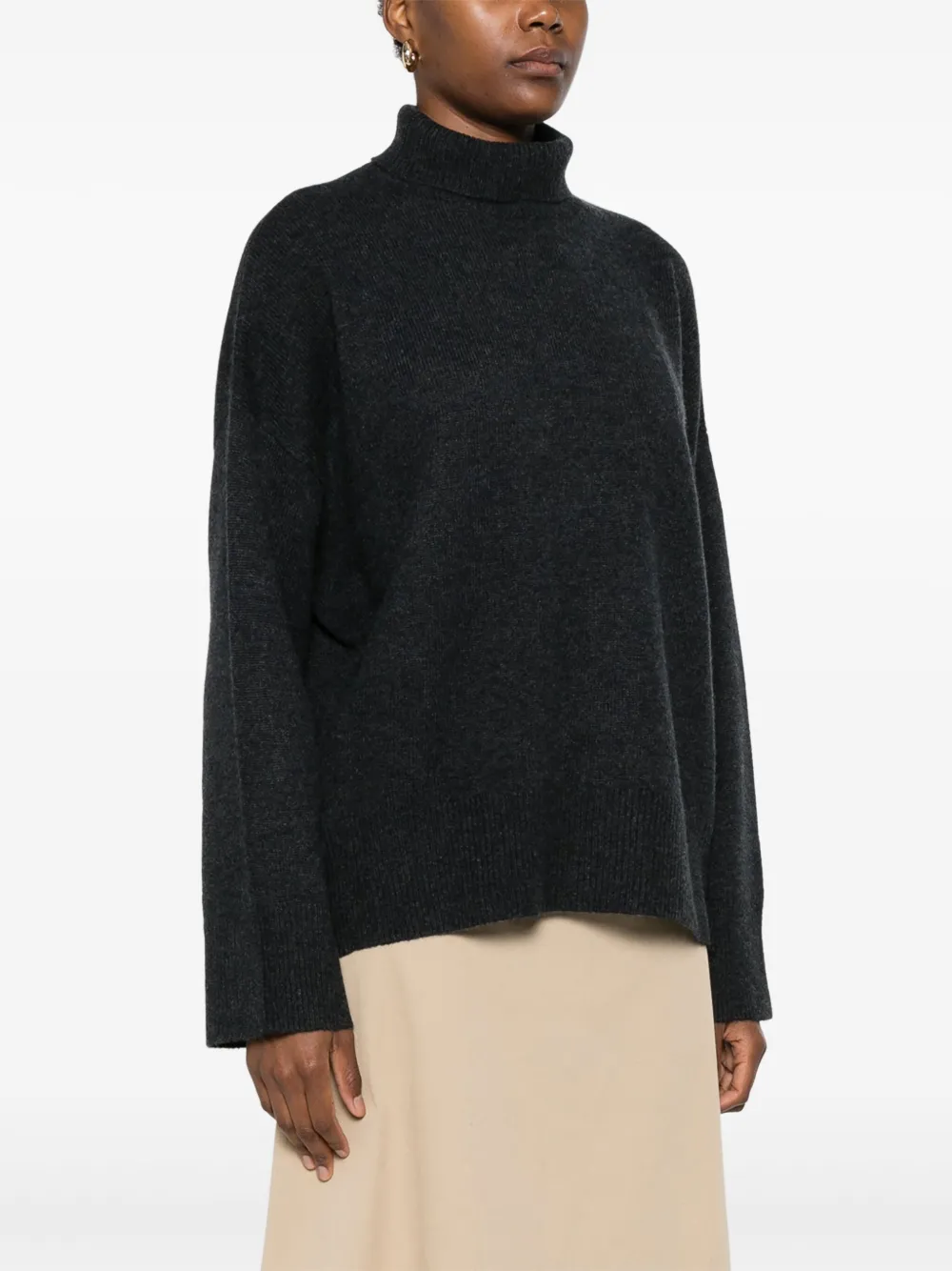 Le Kasha Suede Sweater In Grey