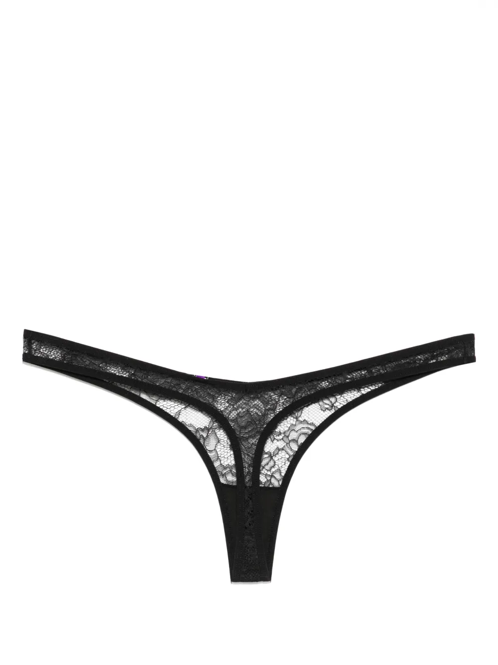 Maison Close String met print Zwart
