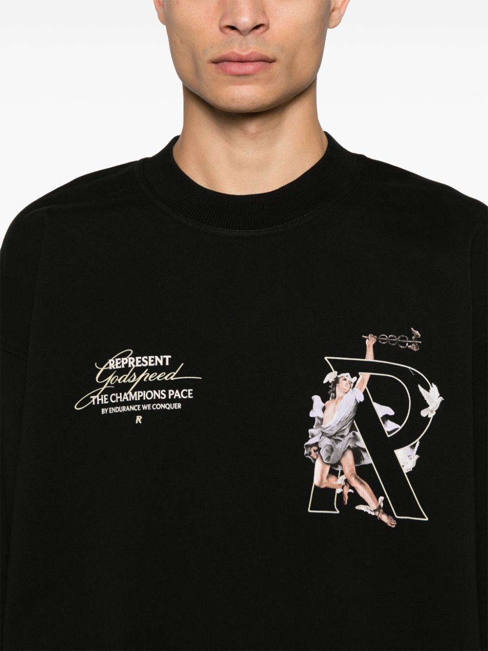 Shop Represent Hermes Sweatshirt In Black