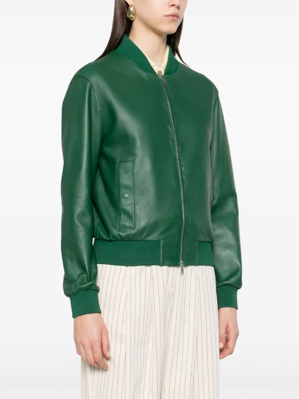 P.A.R.O.S.H. レザー ボンバージャケット | グリーン | FARFETCH JP