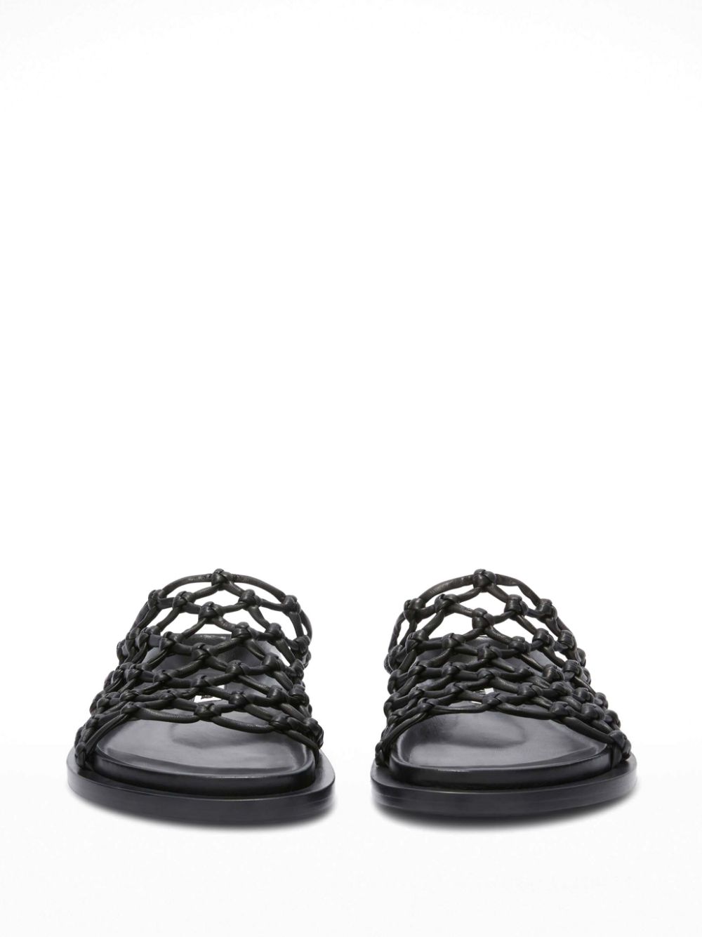 Jil Sander mesh leather sandals Black