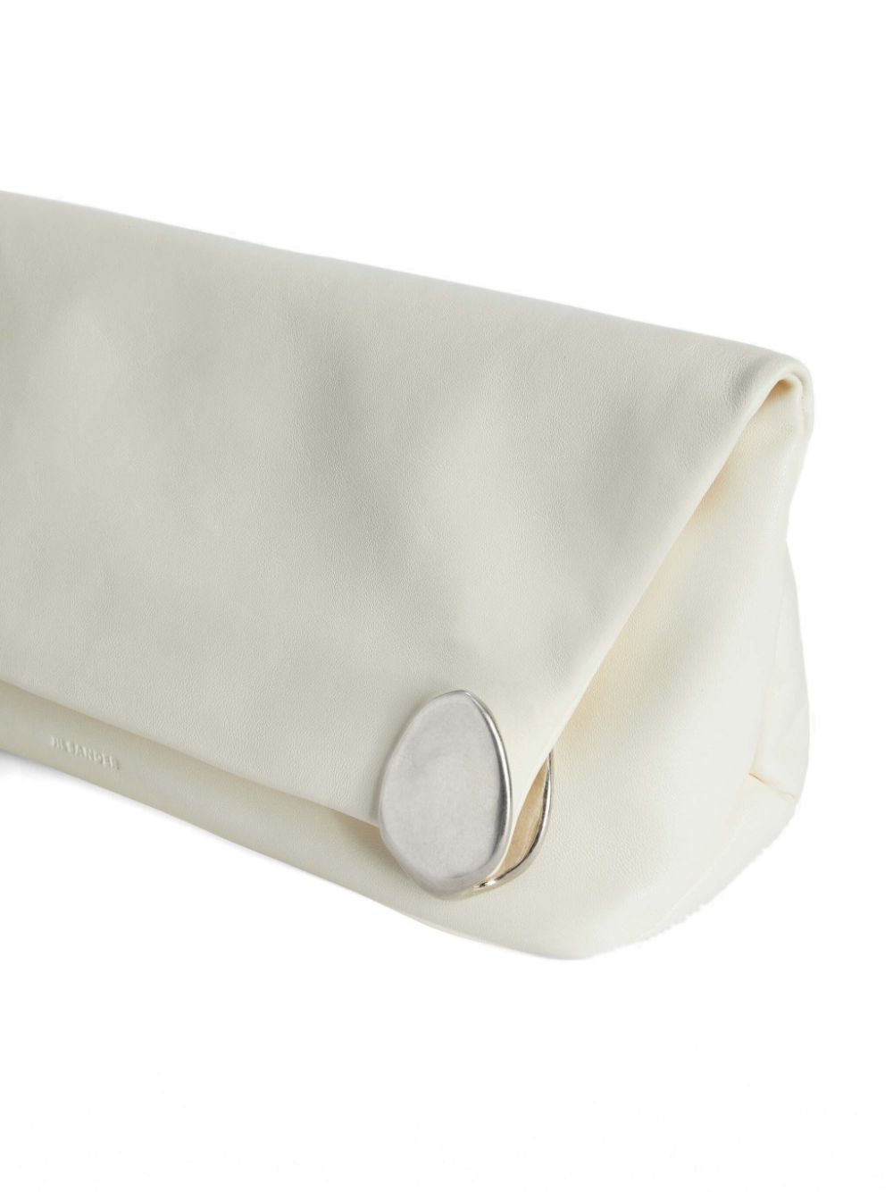 Jil Sander Clutch verfraaid met edelsteen en rits Wit