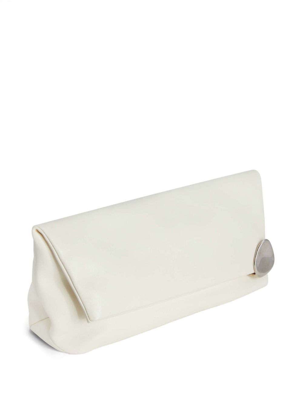 Jil Sander Clutch verfraaid met edelsteen en rits Wit