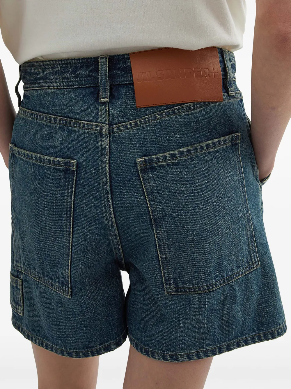 Shop Jil Sander High-rise Denim Shorts In Blue